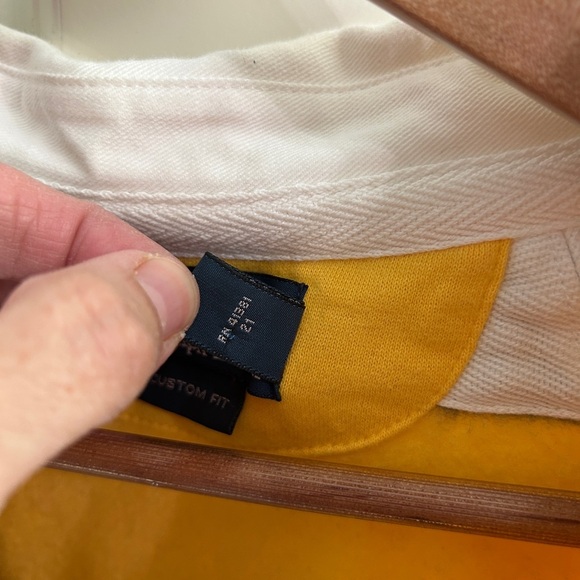 Like new Polo Ralph Lauren Yellow and Navy Striped Rugby Shirt size Large - Picture 7 of 9